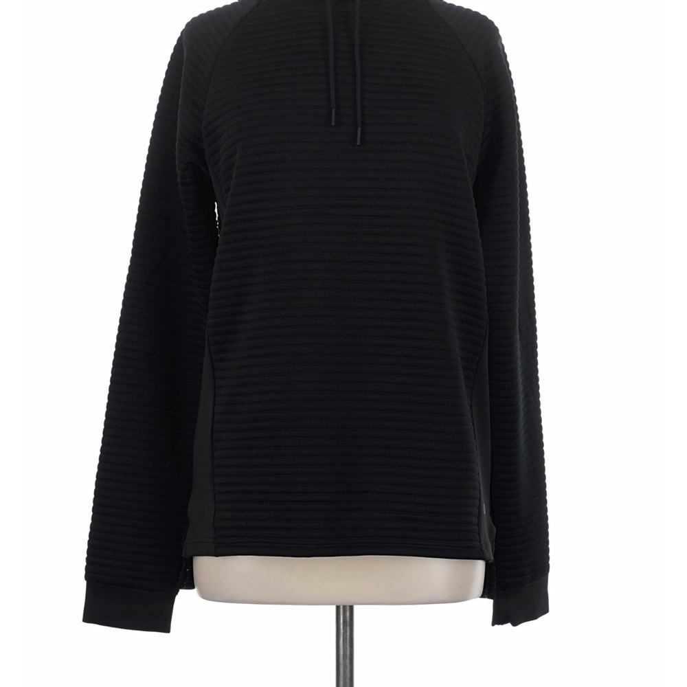 Apana Size M Pullover  Black Ribbed Pullover Hoodie T31